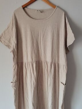 Eddie Bauer Beige 100% Cotton Maxi Dress Size XXL